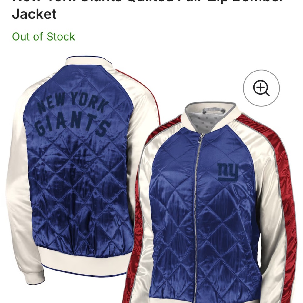Women's Quilted Bomber Jacket - Blue and Red